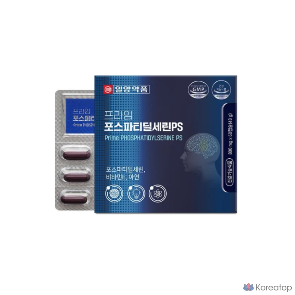 Фосфатидилсерин, витамин Е, Цинк, Антиоксидант для питания мозга, не содержащий ГМО, Концентрированный порошок экстракта красного женьшеня, 60 таблеток, 1 коробка