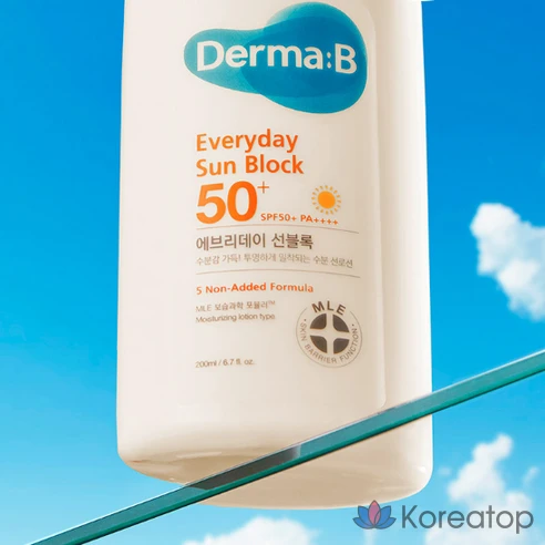 Солнцезащитный лосьон для лица и тела Derma:B Sun Block SPF 50+, 200 мл