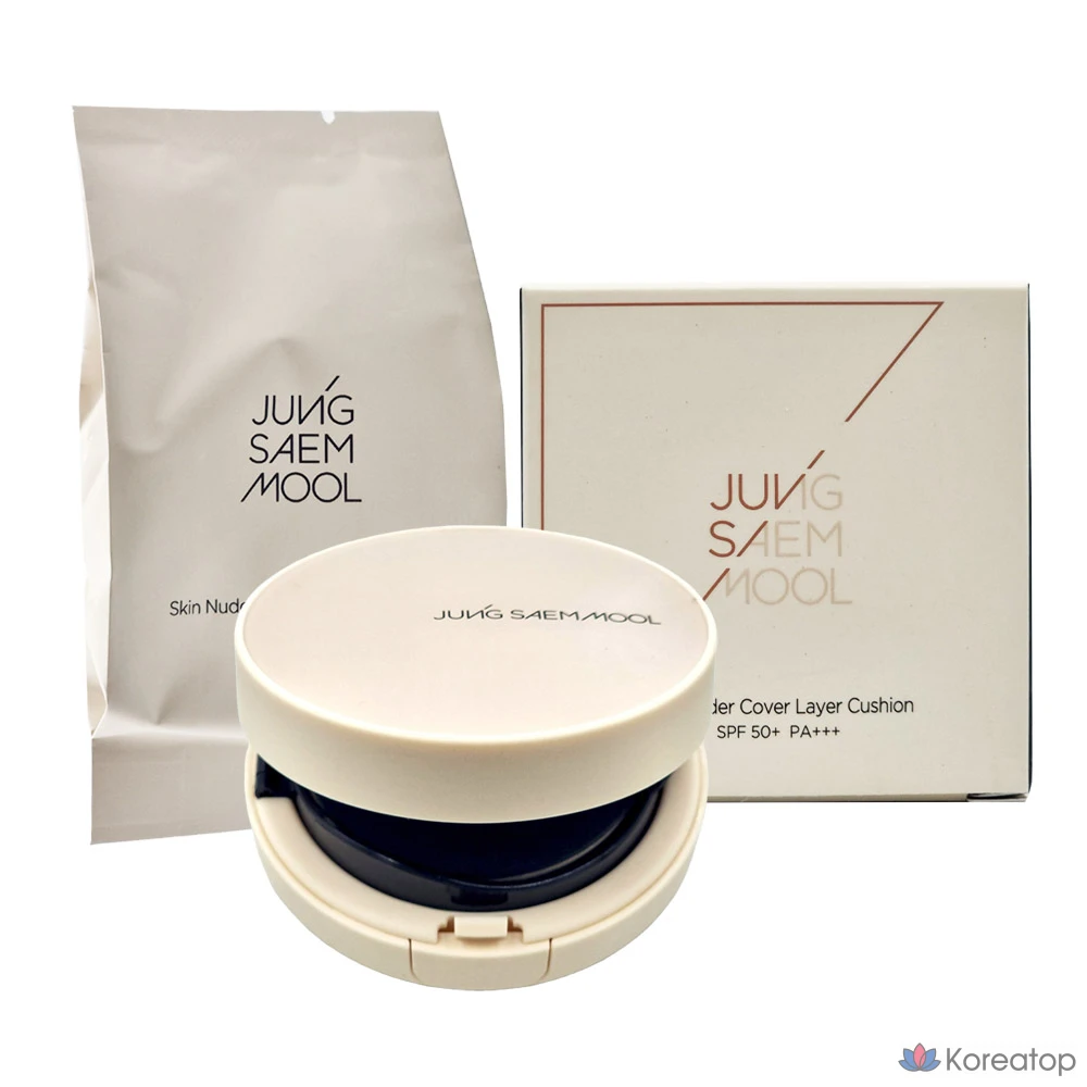 Jeong Saem Mool Skin Nude Cover Layer Cushion Fairlight & Light Medium - сменный блок, 1 шт.