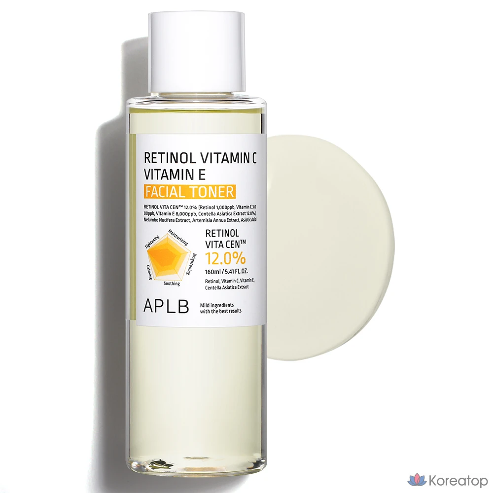 Тоник для лица APLB с ретинолом, витаминами С и Е, 1 шт., 160 мл