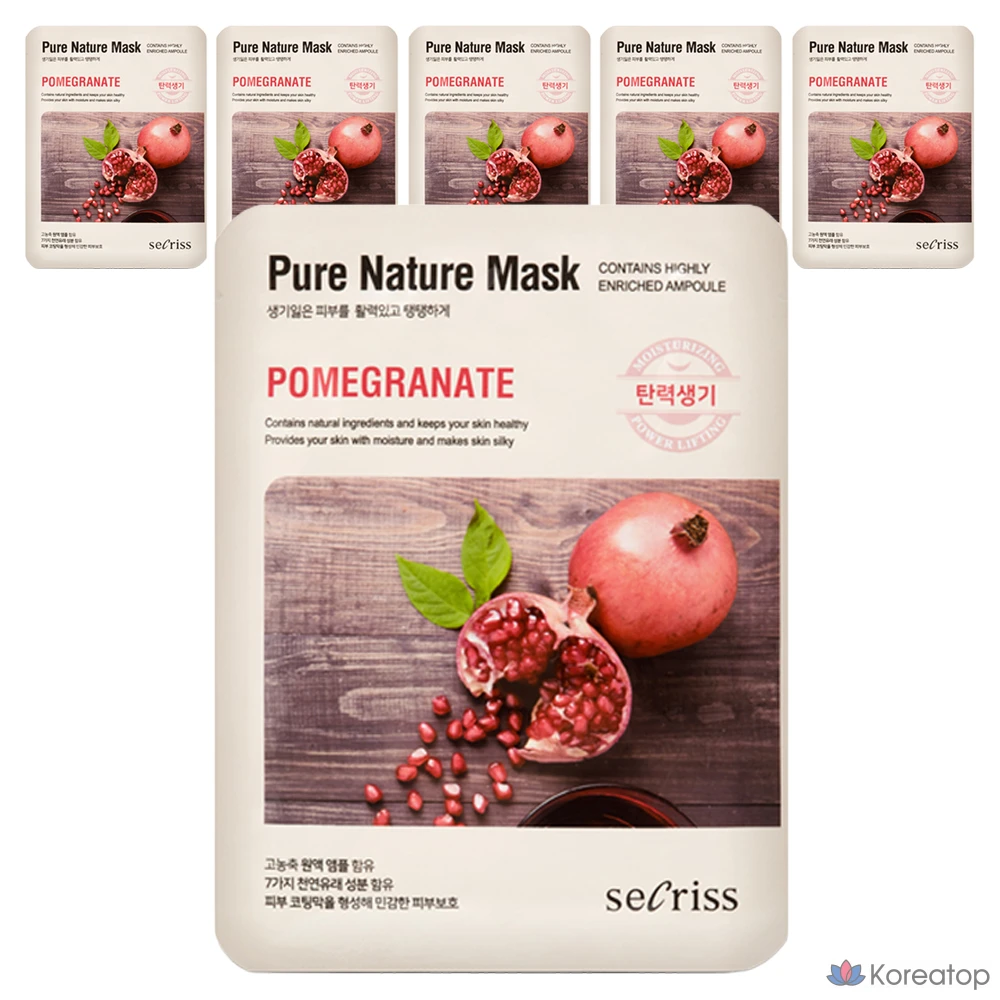 Маска для лица Anskin Secret Pure Nature с гранатом, 25 мл, 6 шт., 1 упаковка.