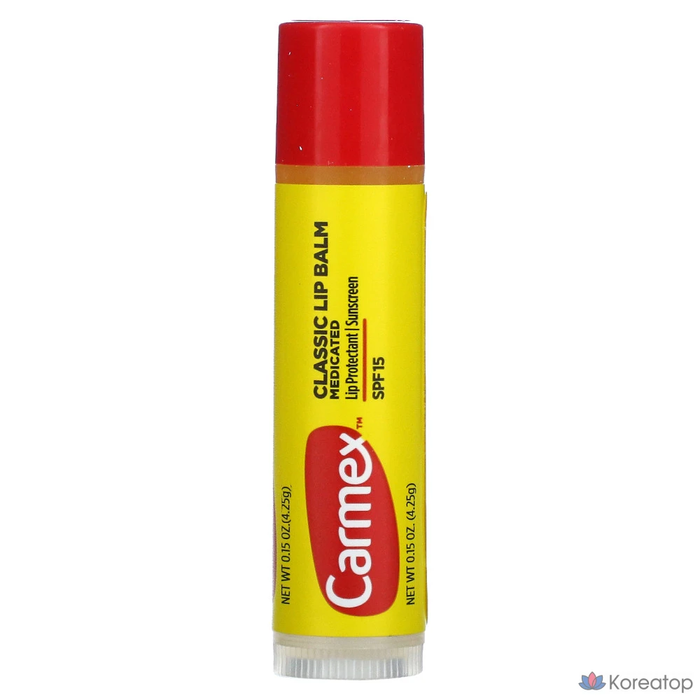 Бальзам для губ Carmex Classic Medicated SPF 15 4,25 г (0,15 унции), 3 упаковки, по 1 шт.