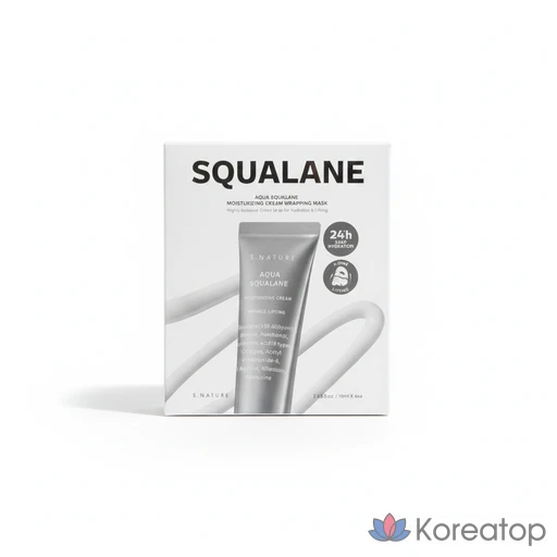 Тканевая маска для лица S.NATURE Aqua Squalane Moisturizing Cream Wrapping Mask, 4 шт.