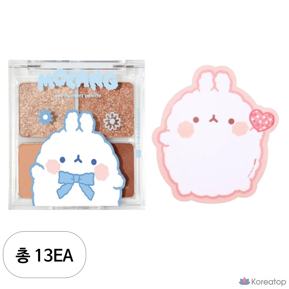 Палетка для век FMGT The Face Shop Molang Eye Moment Palette, оттенок 01 Cocoa Molang, 13 шт.