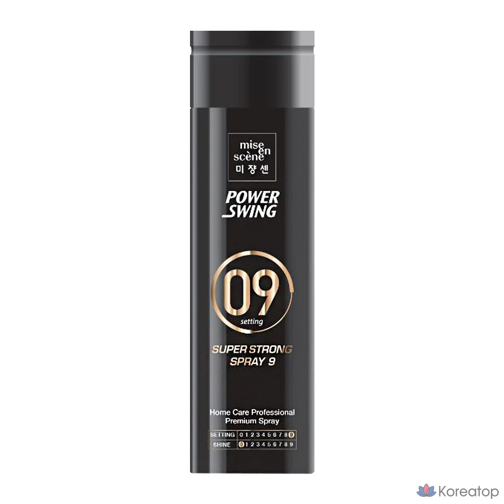 Спрей для грима Mise en Scene Power Swing Super Strong Spray, 9 флаконов по 200 мл, 1 шт.
