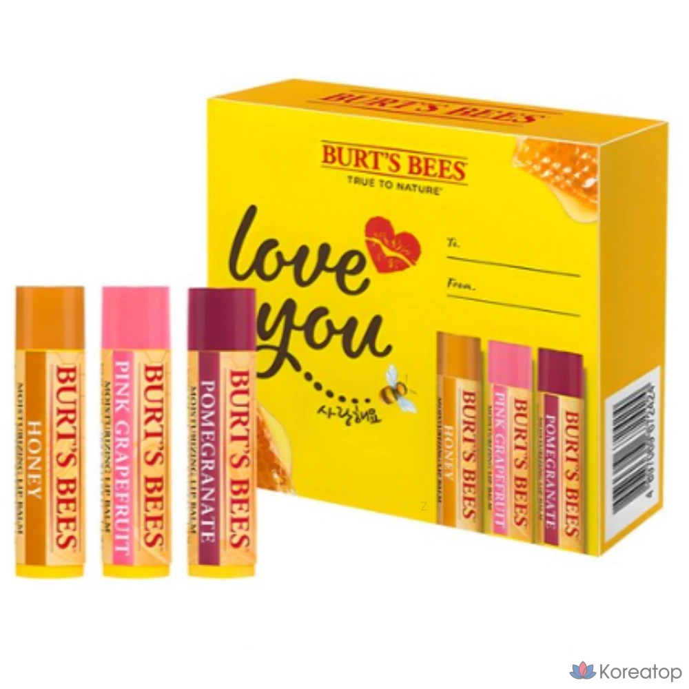 Бальзамы для губ Burt's Bees Love You, 3 шт. (мед + грейпфрут + гранат), 12,75 г, 1 шт.