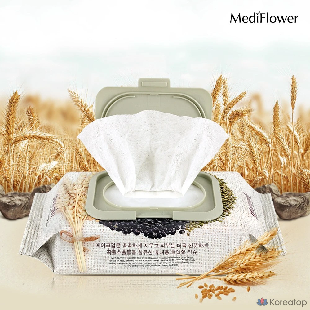 Очищающие салфетки MediFlower Granola Deep Cleansing Tissue, 100 шт.
