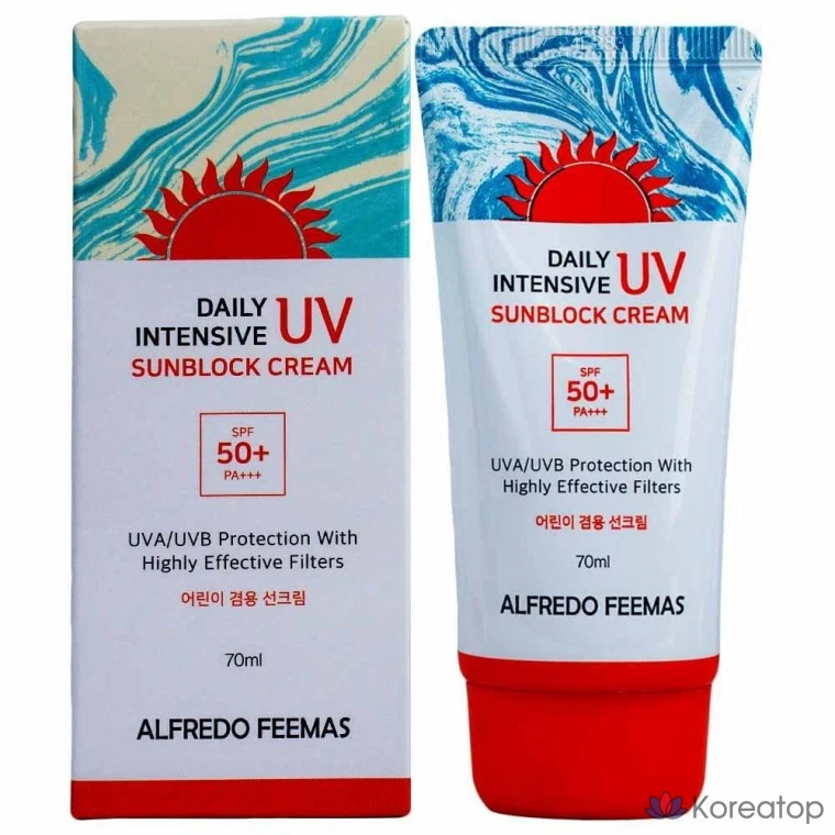 Солнцезащитный крем Alfredo Feemas Daily Intensive UV Sunblock Cream, 70 мл, для детей, 1 шт.