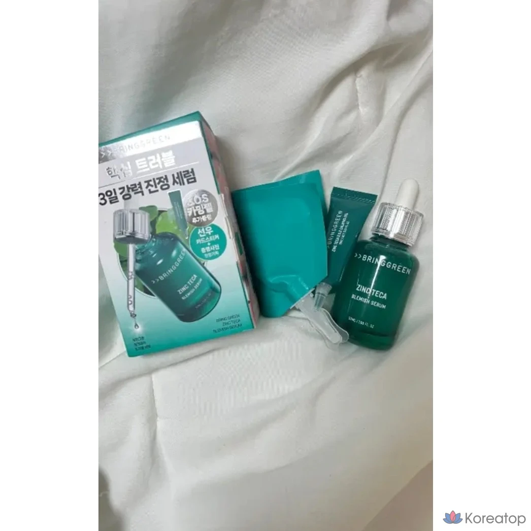 Сыворотка для лица Bringgreen Zinc Teca Trouble Serum: основной продукт + сменный блок + средство для точечного ухода, 1,5 мл x 10 шт., 25+25 мл, 50+25 мл, 1,5 мл x 10 шт.