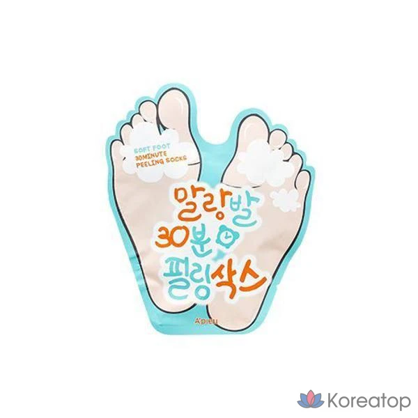 Отшелушивающие носки A'Pieu Soft Feet, 40 мл, 2 упаковки в упаковке, 1 упаковка, 40 мл