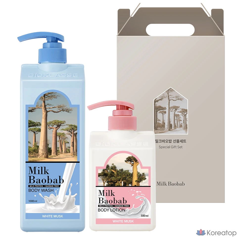 Набор для ухода за телом Milk Baobab White Musk (2 вида), 1 комплект.