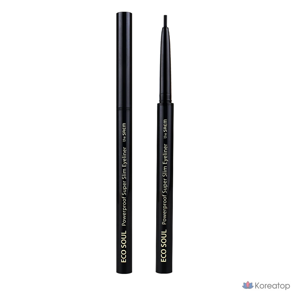 Подводка для глаз The Saem Eco Soul Power Proof Ultra Slim, BK01 Night Black, 1 шт.