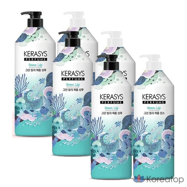 Aekyung Kerasys Perfume Green Lily 1000ml Шампунь + ополаскиватель, 1 л, 3 комплекта