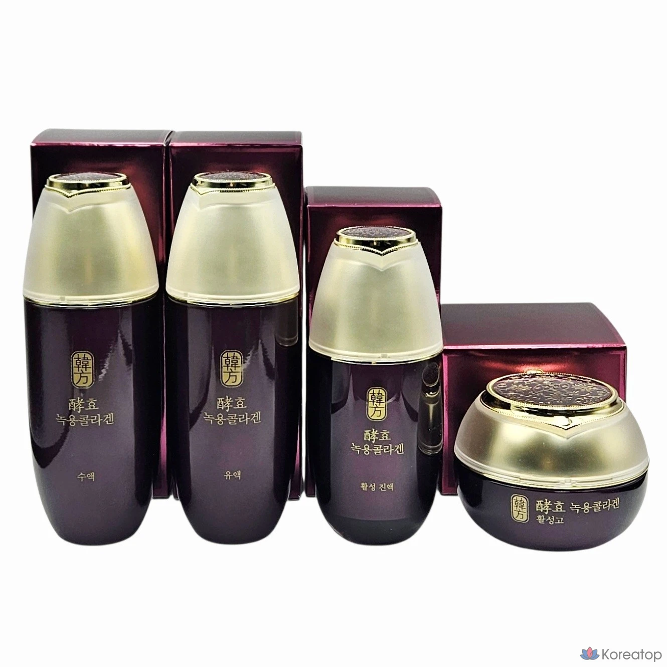 Базовый набор Sooryehan Hyo Green Collagen из 4 предметов: сок, молоко, активная эссенция, активная эссенция, 1 набор