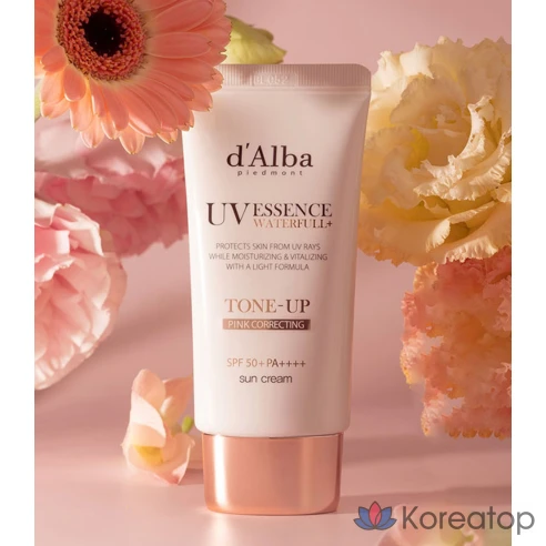 Cолнцезащитный крем для осветления тона d&#039;Alba SPF 50 + PA++ + + 50 мл x 2 порции + Гель для умывания, набор 15 мл