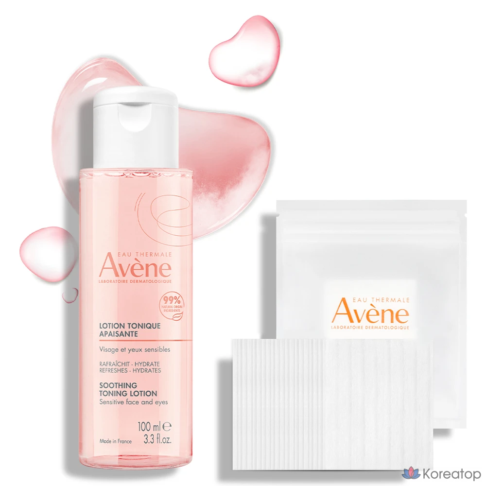 Тонер Avene Soothing Toning Lotion, 100 мл + ватные диски 20 шт., 1 шт.