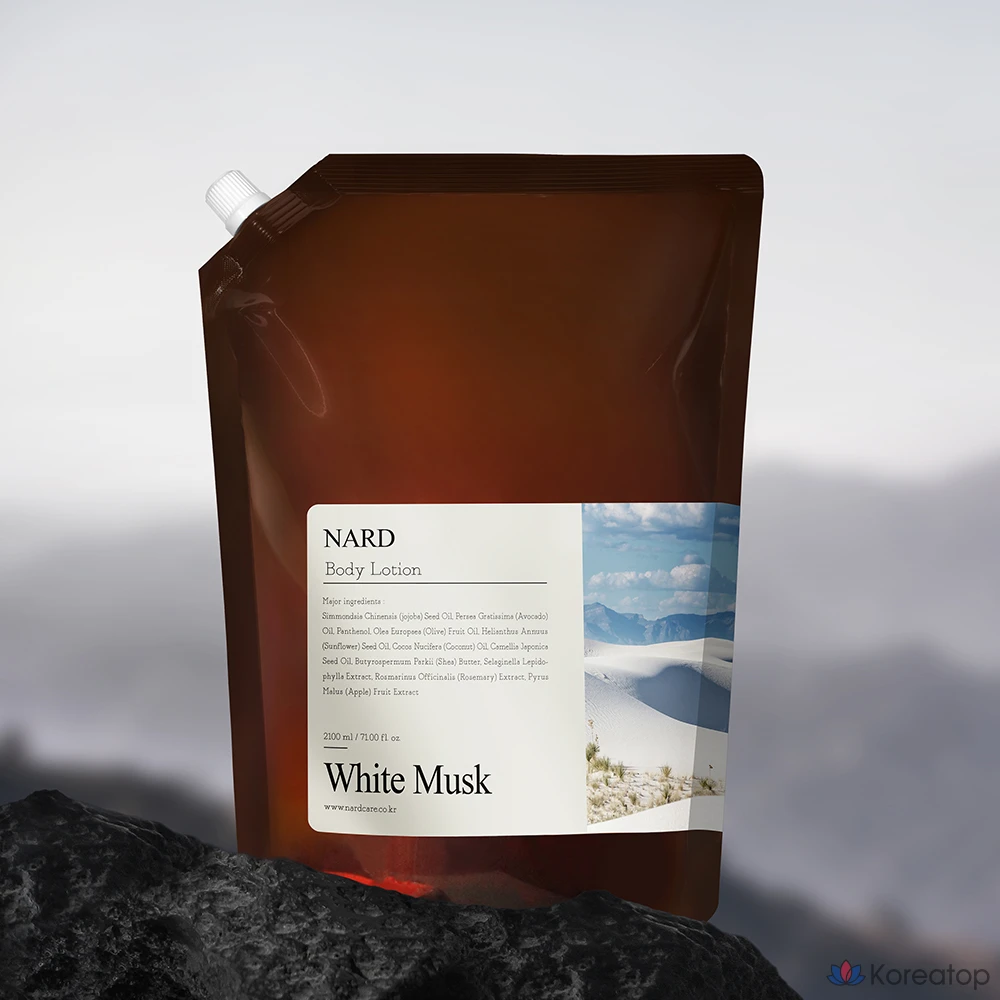 Увлажняющий парфюмированный лосьон для тела NARD с ароматом белого мускуса, сменный блок, 2,1 л, 1 шт.