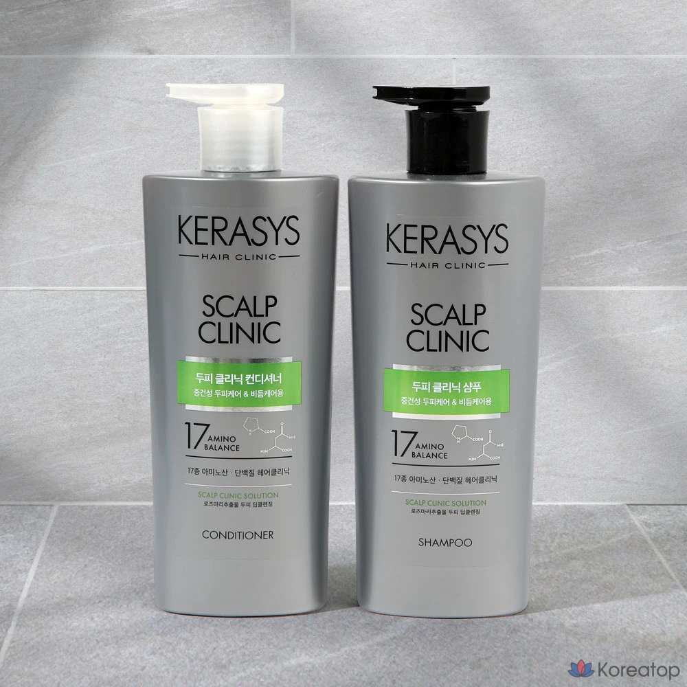 Шампунь KeraSys Scalp Clinic Protein (2 шт.) + кондиционер (1 шт.), 1 упаковка.