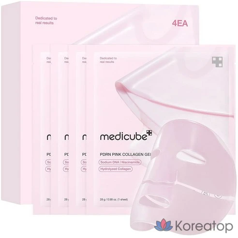 Маска-желе с розовым коллагеном Medicube Salmon DNA PDRN для эластичности, увлажнения и ухода за кожей лица (28 г, 4 шт.)