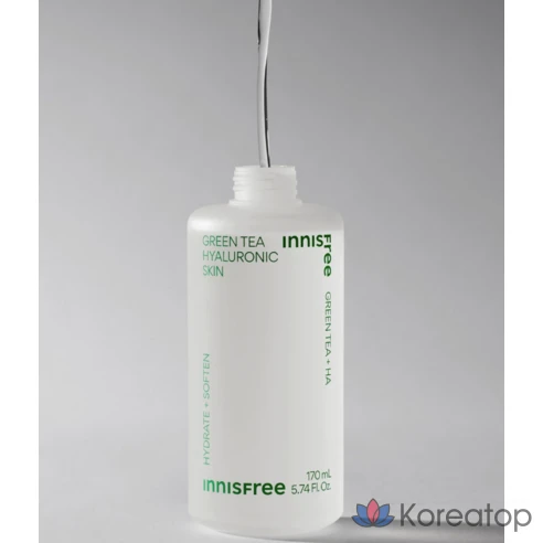 INNISFREE Увлажняющий тонер с экстрактом зеленого чая и гиалуроновой кислотой для сияния кожи, 170 мл