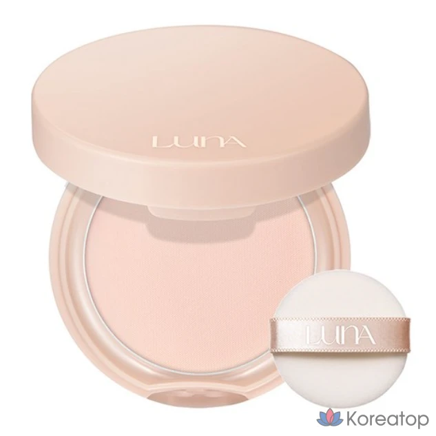 Пудра-фиксатор Luna Fixer Powder Pact 8 г, нейтральный бежево-персиковый оттенок для выравнивания тона, 1 шт.