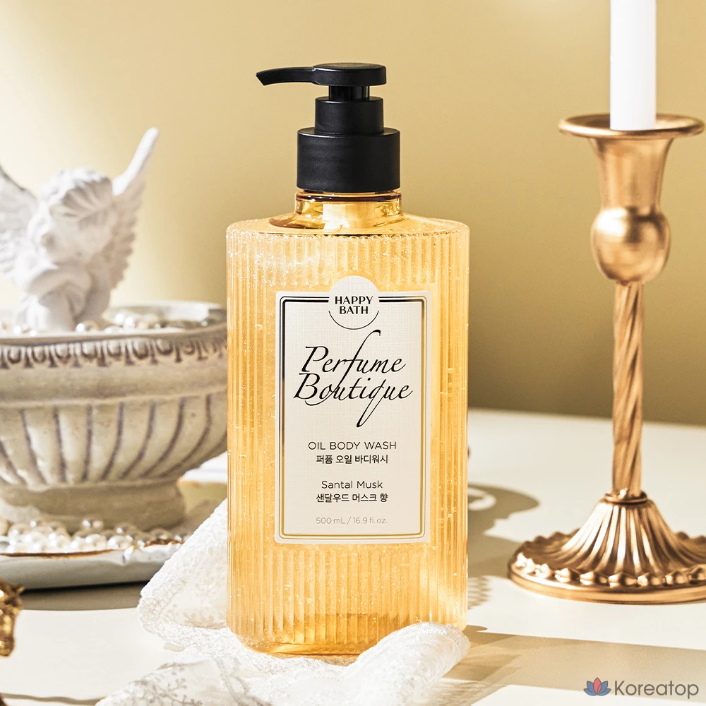 Парфюмерное масло для тела Happy Bath Perfume Boutique, сандаловое дерево и мускус, 500 мл, 1 шт.