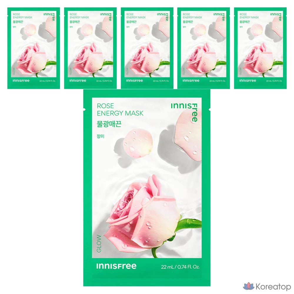 Маска для лица Innisfree New Rose Energy Mask, 22 мл, 1 упаковка, 6 штук