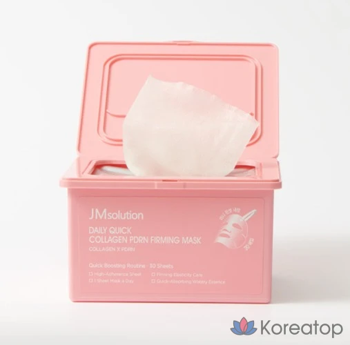 Тканевая маска для лица JM Solution Daily Quick Collagen PDRN Firming Elasticity Mask, 350 мл, 30 шт., фото 2