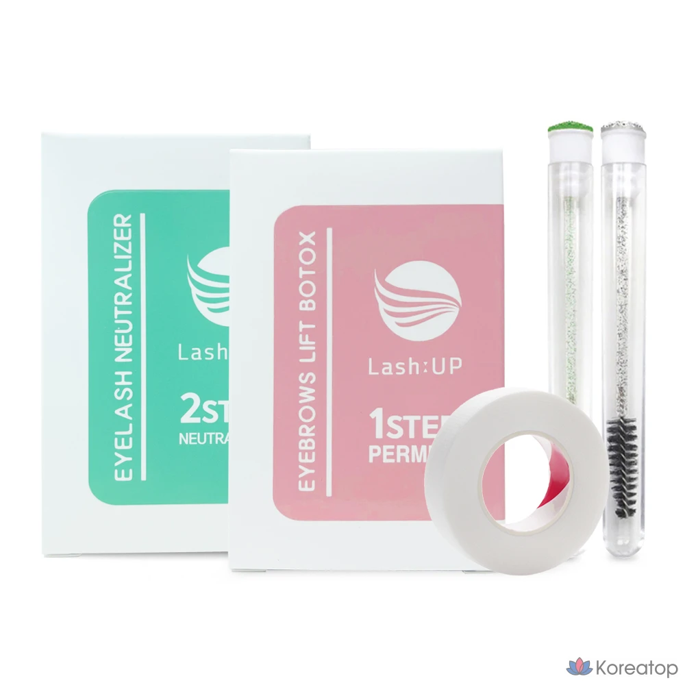 Набор для наращивания ресниц Lash:Up 1 + 2, по 10 комплектов каждого, футляр, кисточка, лента для наращивания ресниц в комплекте, 1 комплект