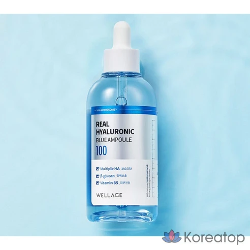 Wellage Real Hyaluronic Blue Ampoule  100 мл + 75 мл