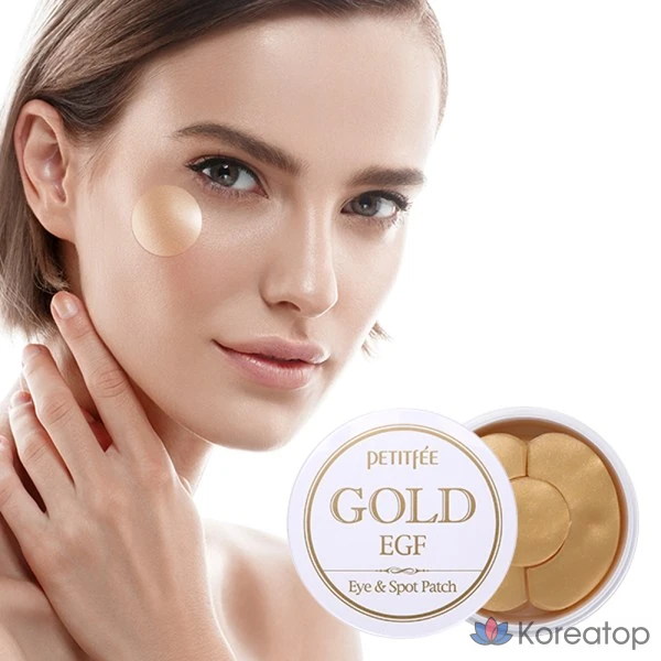 Патчи для глаз и зоны вокруг глаз Petitfee Gold EGF Hydrogel Eye Patch + Spot Patch, 1.1 г x 60 шт + 0.6 г x 30 шт, фото 2