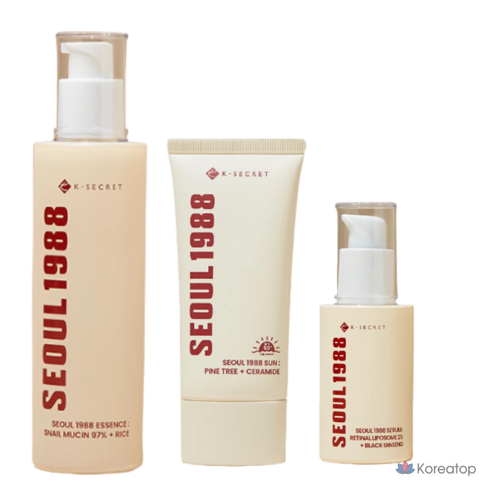 Набор KSECRET SEOUL 1988 из 3 средств: сыворотка + эссенция + солнцезащитный крем, 1 шт., 30 г