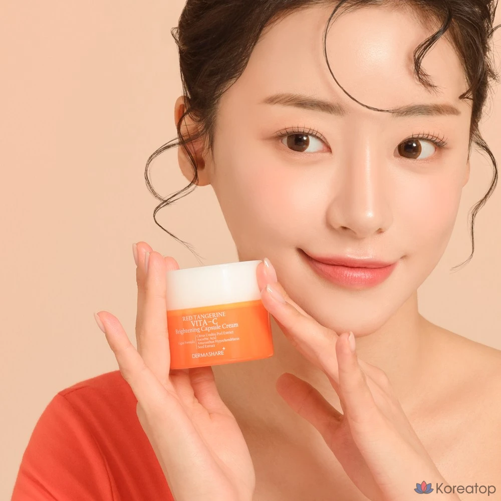 Крем Dermashare Vegan Red Orange Vitamin C Brightening Capsule Cream, 50 мл, 1 шт.