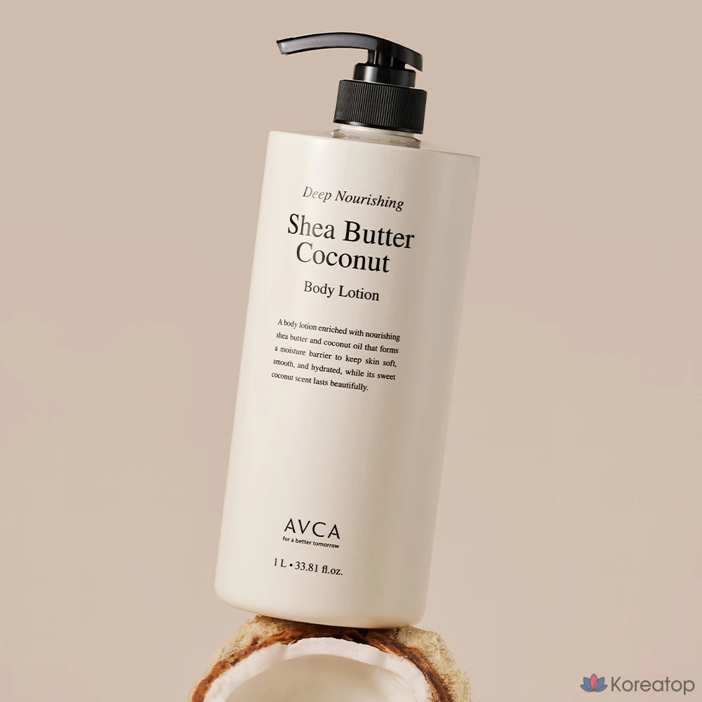 Питательный лосьон для тела AVCA с маслом ши и кокосом, 1 шт., 1 л