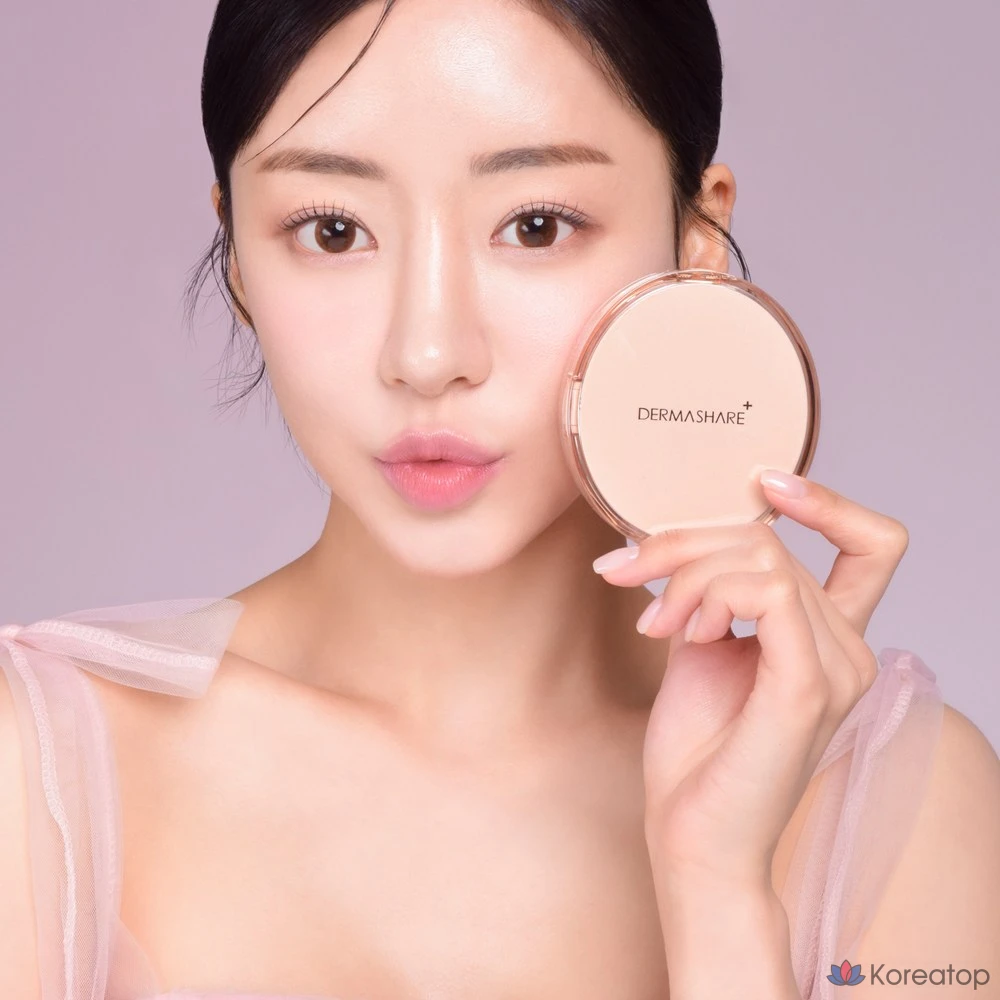 Тональный крем-кушон Dermashare Vegan Radiant Glow Long-Lasting Air Fixing Cover Cushion Pact, № 21, 1 основной продукт + 1 сменный блок, 1 шт.