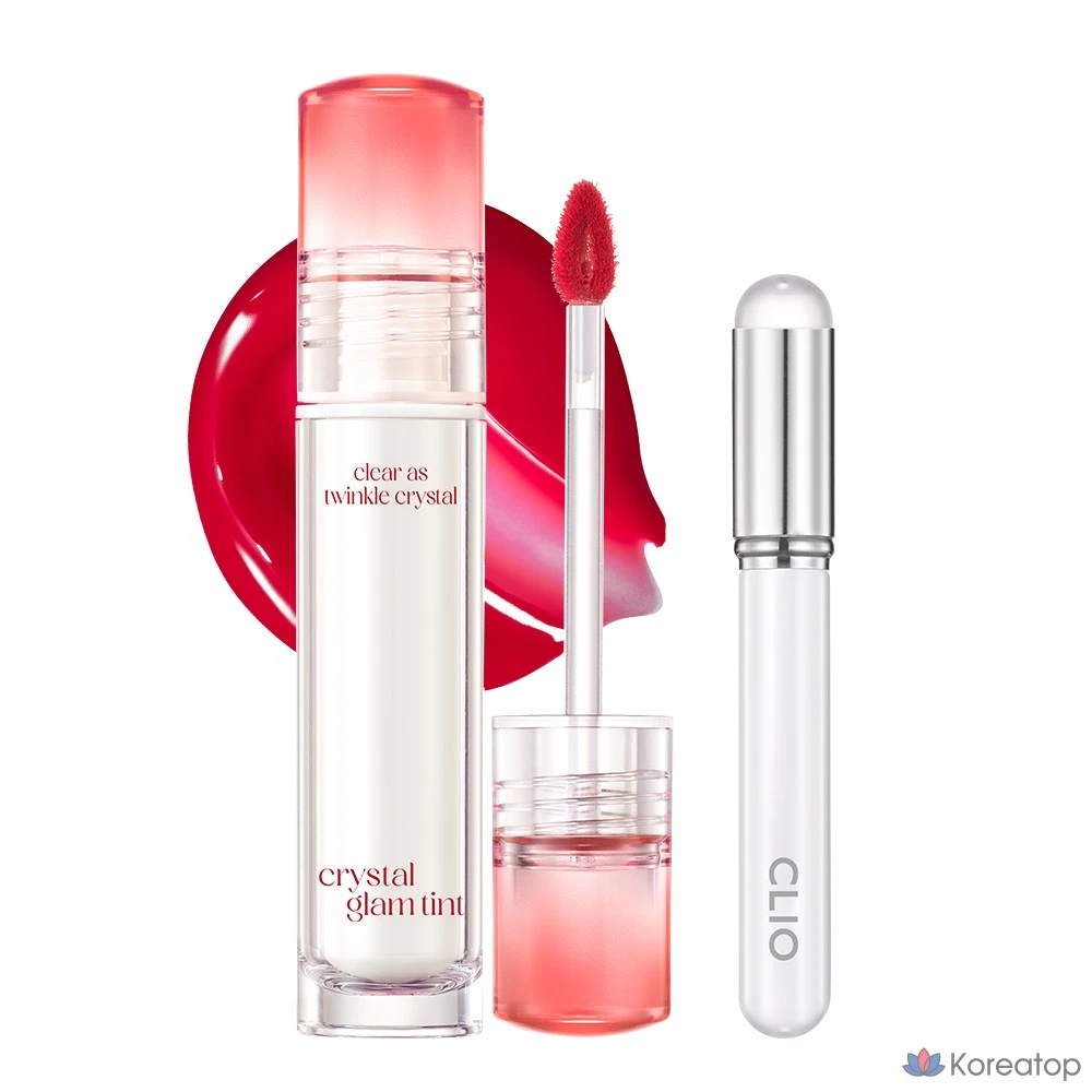 Тинт для губ Clio Crystal Glam + кисточка для губ, 1 шт., оттенок 012 «Огненная роза»