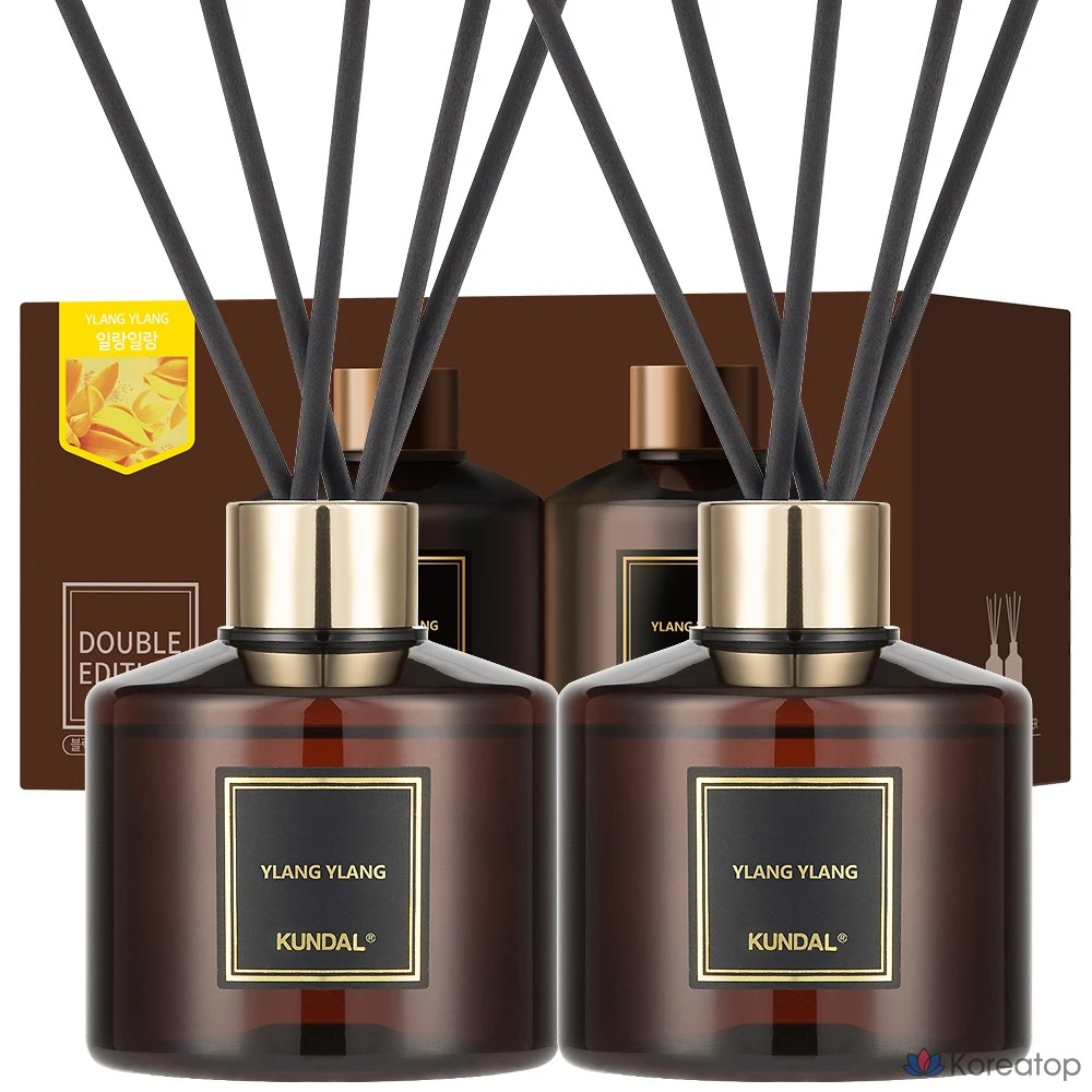 Ароматический диффузор Kundal, 2 шт., фибровый стик, 10 шт., иланг-иланг, 200 мл, 1 шт.