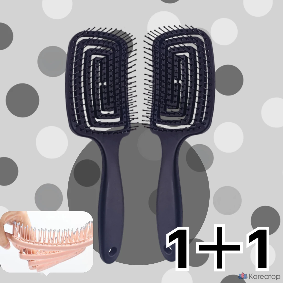 Расческа для укладки волос Luna Comfort Easy Volume Up, 1 шт., черная, набор из 2 штук.