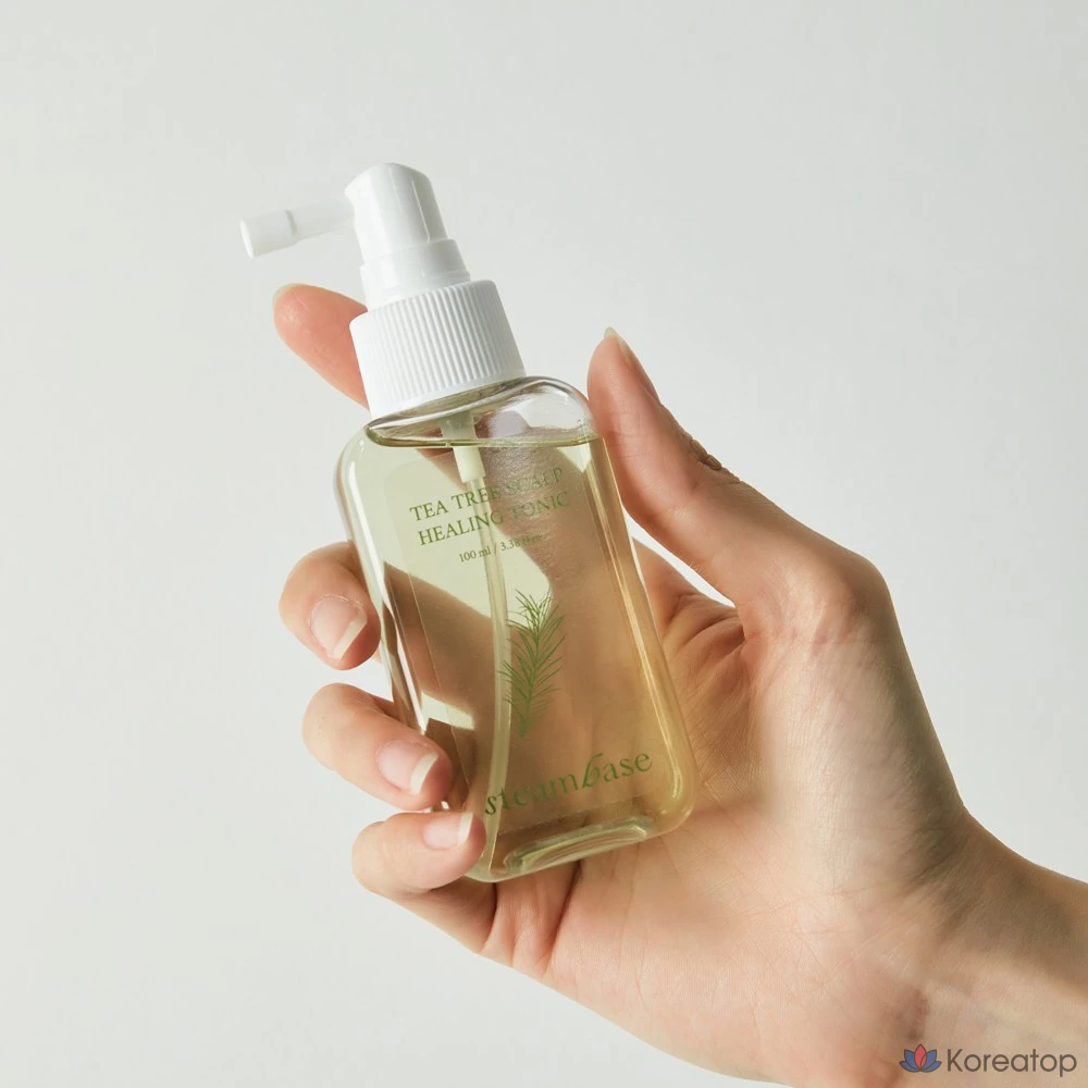 Набор: охлаждающий лечебный тоник для кожи головы с маслом чайного дерева Steambase 100 мл + средство для удаления скейлера с маслом чайного дерева 50 мл, 1 шт.