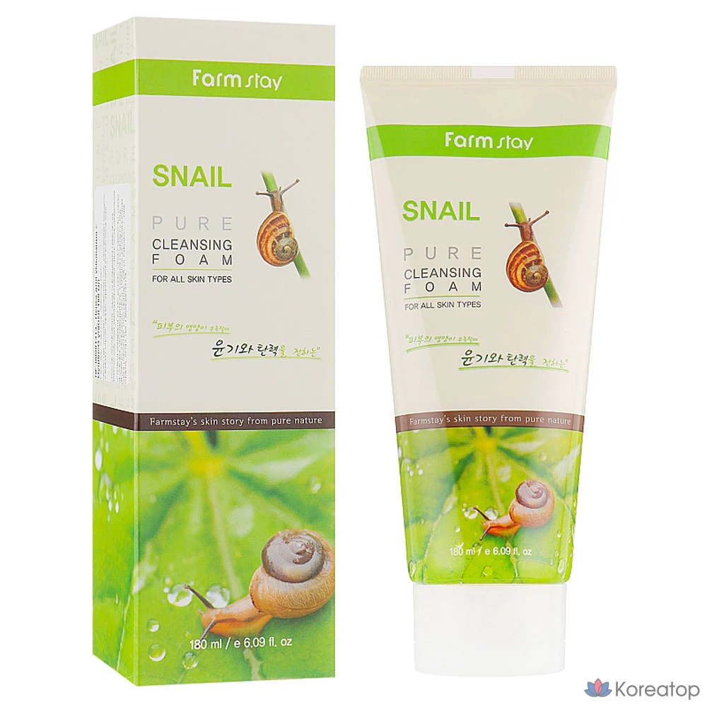 Очищающая пенка для лица FarmStay Pure Cleansing Foam Snail, 180 мл, 1 шт.