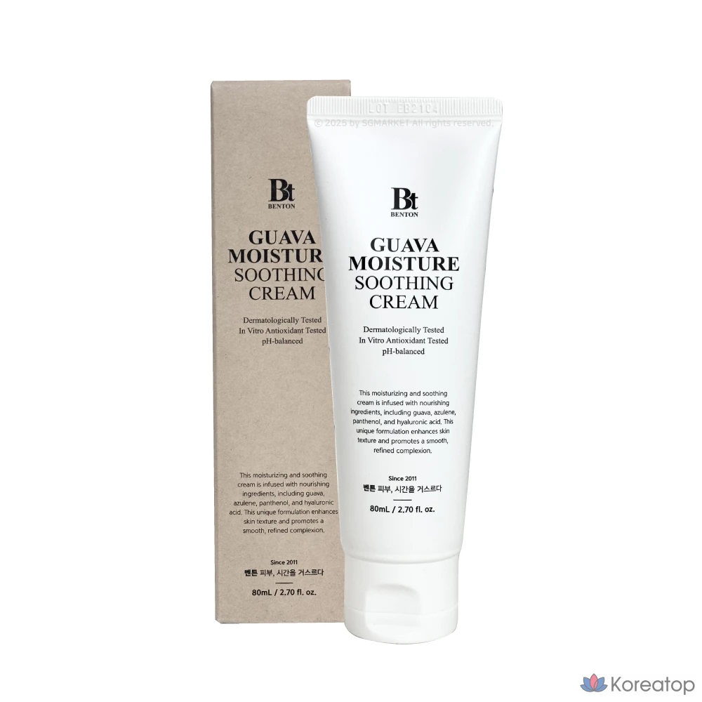 Успокаивающий увлажняющий крем Benton Guava, 80 мл, 1 шт.