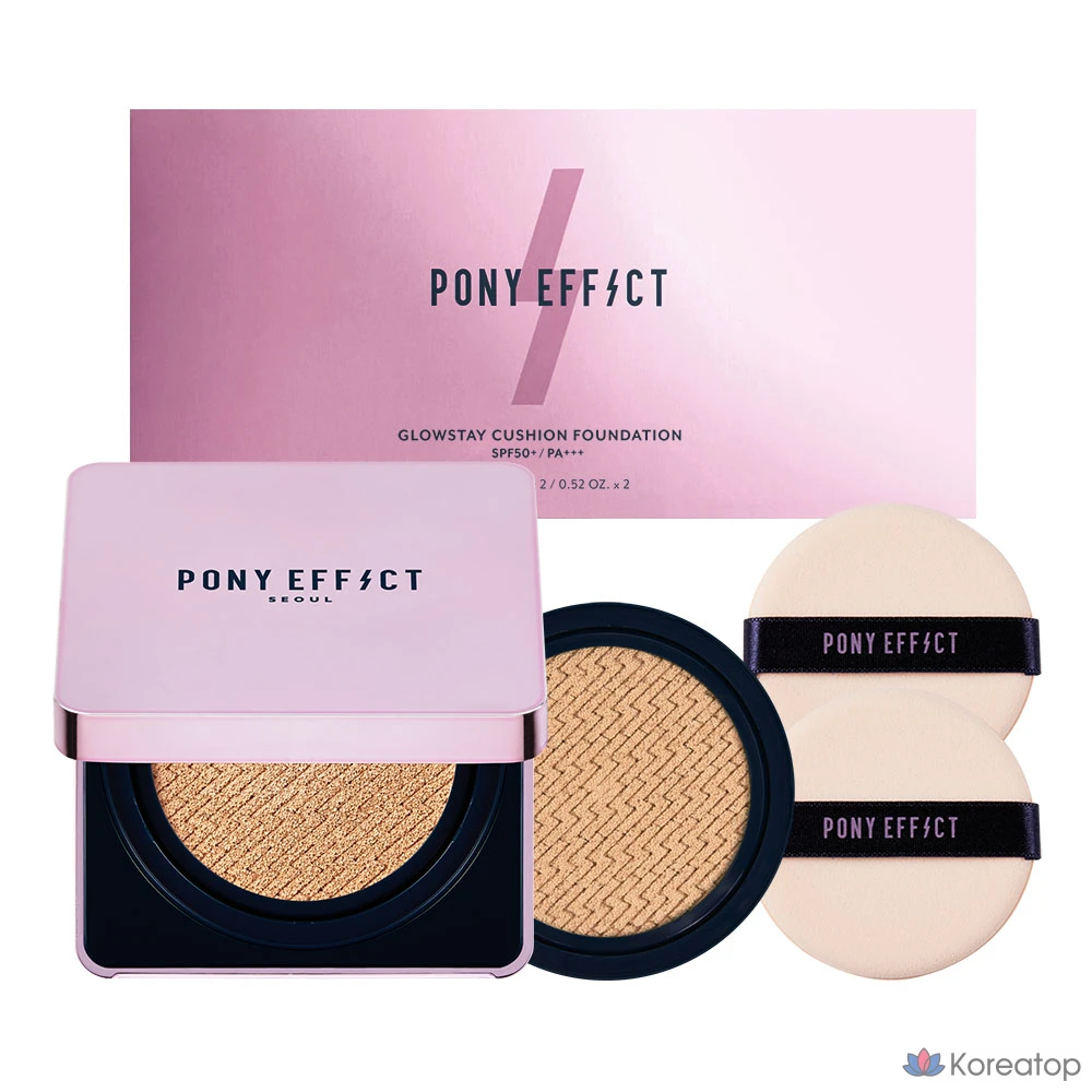Тональный крем-кушон Pony Effect Glow Stay 15 г + сменный блок 15 г, цвет фарфор 002, 1 шт.