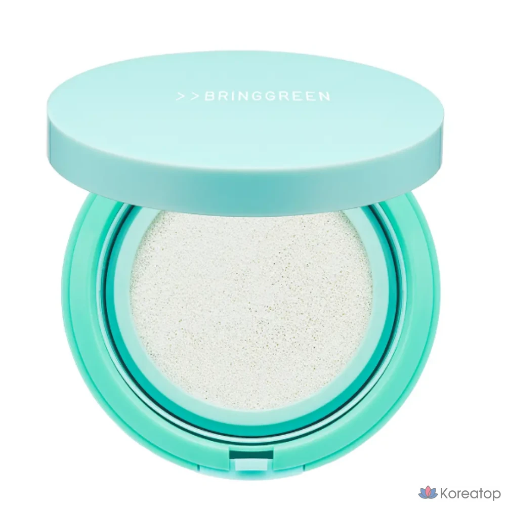 Солнцезащитный кушон Bring Green Tea Tree Cica Tone Up Sun Cushion, оттенок Mint, 15 г, 1 шт.