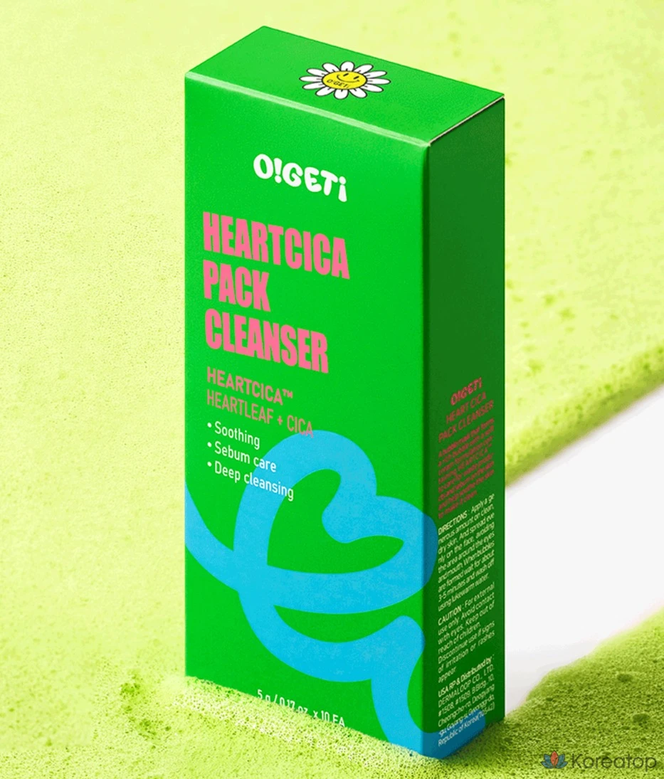 Очищающая маска для лица O!GETi Heart Cica Pack Cleanser, 50 г, 1 шт.