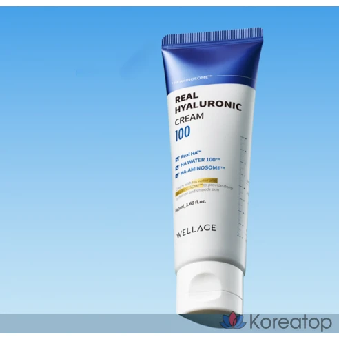 Крем для лица WELLAGE Real Hyaluronic 100, 80 мл