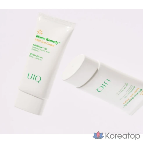 UIQ Солнцезащитный крем для лица на физических фильтрах spf 50 Biome Remedy mild sun cream, 50 мл