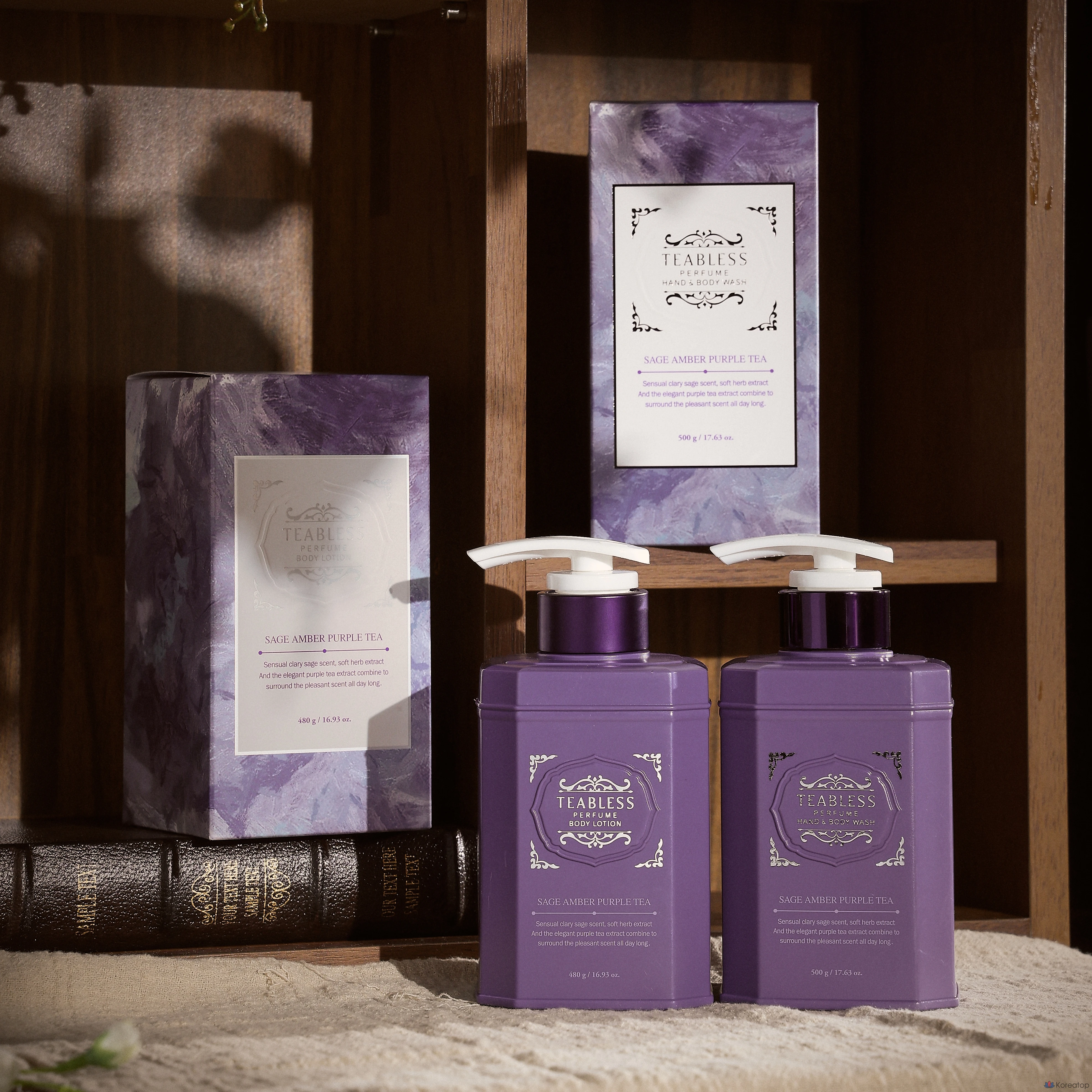 Набор для ухода TEABLESS Sage Amber Purple Tea Perfume Body Lotion & Body Wash Gift Set, 3 шт., фото 2