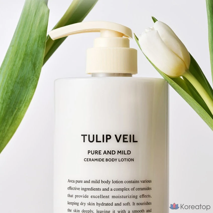 Лосьон для тела AVCA Pure &amp; Mild Ceramide Tulip Veil, 1 шт., 800 мл