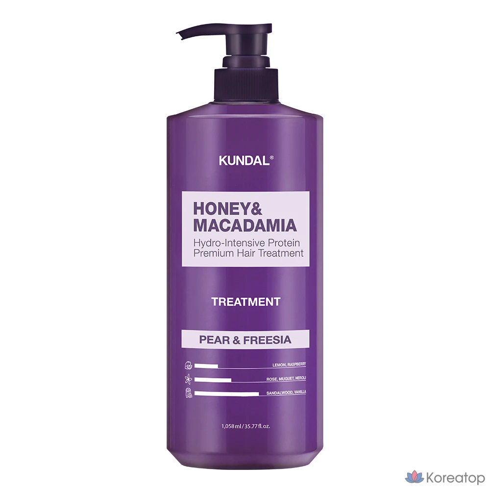 Средство для ухода за волосами Kundal с медом и макадамией, ароматом груши и фрезии, 1,058 л, 1 шт.