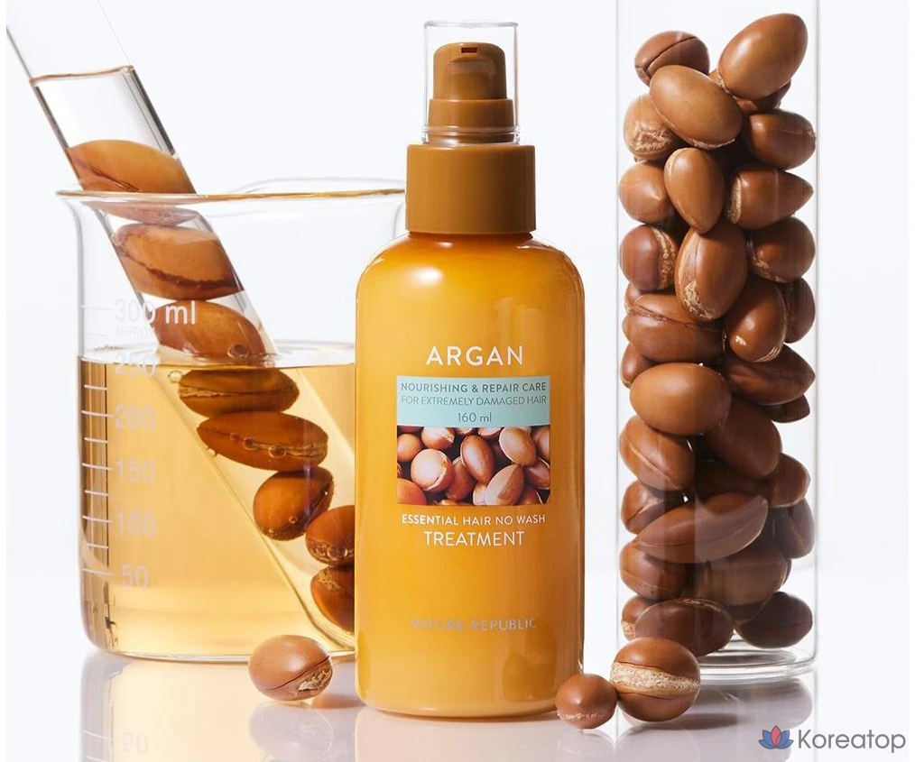 Несмываемая маска для волос Nature Republic Argan Essential Hair No-Wash Treatment Pack, 160 мл, 1 шт.